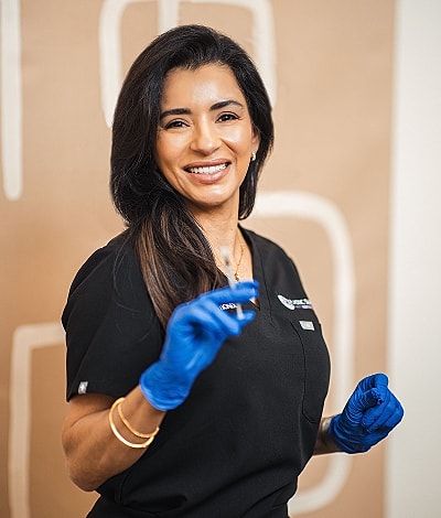 Business meeting between two professional individuals.